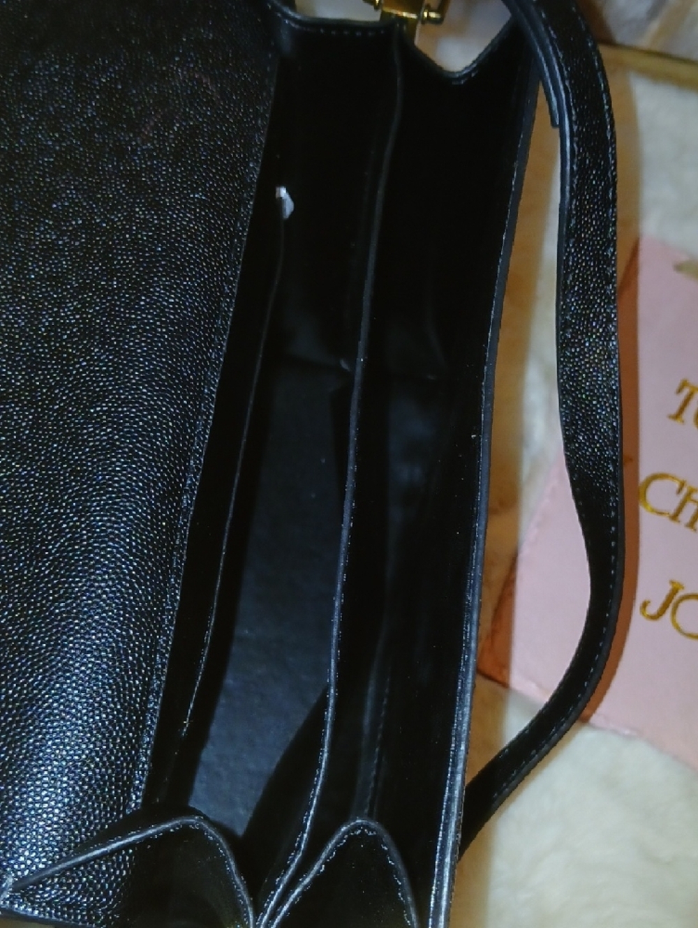 Saint Laurent Black Top-Handle Satchel with Gold YSL Monogram Lock - Picture 7 of 12